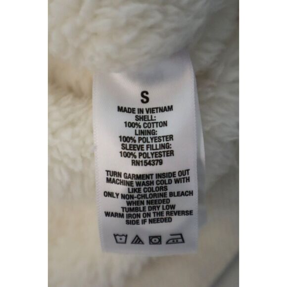 Aeropostale 9569 Women's Sz S Ivory Flannel Sherpa-Lined Shirt Jacket Shacket - Picture 8 of 10